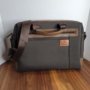 Banuce Laptop Travel Shoulder Adjustable Removable Strap Canvas Bag Brown Tan